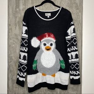 Allison Brittney | Black Penguin Holiday Sweater